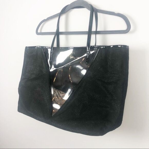 VICTORIA’S SECRET | Black Shimmer Tote Bag & Pouch - Picture 2 of 6